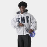 Desire Heather Grey Full Zip Hoodies Eme Studios