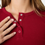 Marsella Cherry Henley Long Sleeve Woman T-Shirts Eme Studios