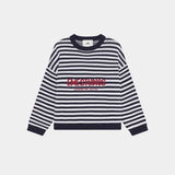 Master Striped Navy Knit Sweater Knitwear Eme Studios