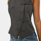 Modesta Heather Grey Vest Woman T-Shirts Eme Studios