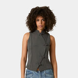 Modesta Heather Grey Vest Woman T-Shirts Eme Studios