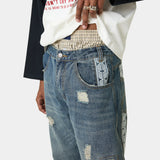 Morgan Blue Balloon Denim Pants Pants Eme Studios