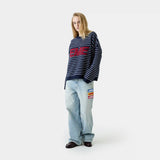 Pinstripe Night Sky Knit Sweater Knitwear Eme Studios