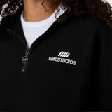Puller Black Waffle Half Zip Hoodies Eme Studios