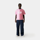 Roguish Fucsia Striped Oversized Tee T-shirts Eme Studios