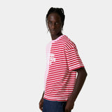 Roguish Fucsia Striped Oversized Tee T-shirts Eme Studios