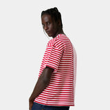 Roguish Fucsia Striped Oversized Tee T-shirts Eme Studios