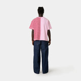 Roguish Fucsia Striped Oversized Tee T-shirts Eme Studios