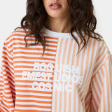 Roguish Tangerine Striped Long Sleeve T-shirts Eme Studios