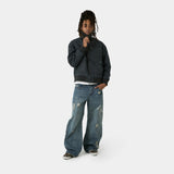 Sess Navy Leather Jacket Outerwear Eme Studios