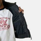 Sess Navy Leather Jacket Outerwear Eme Studios