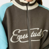 Soffy Crystal Blue Zipper Knit Knitwear Eme Studios