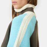 Soffy Crystal Blue Zipper Knit Knitwear Eme Studios