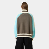 Soffy Crystal Blue Zipper Knit Knitwear Eme Studios