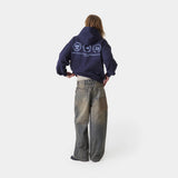 Stamp Navy Oversized Hoodie Hoodies Eme Studios