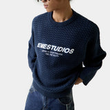 Thesis Navy Knit Sweater Knitwear Eme Studios