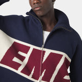 Thrill Navy Zipper Knit Knitwear eme
