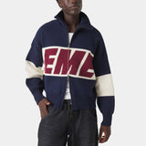 Thrill Navy Zipper Knit Knitwear eme