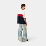 Track Paneled Navy Oversized Tee T-shirts Eme Studios