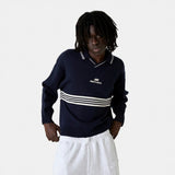 Pivot Navy Knit Polo Knitwear Eme Studios