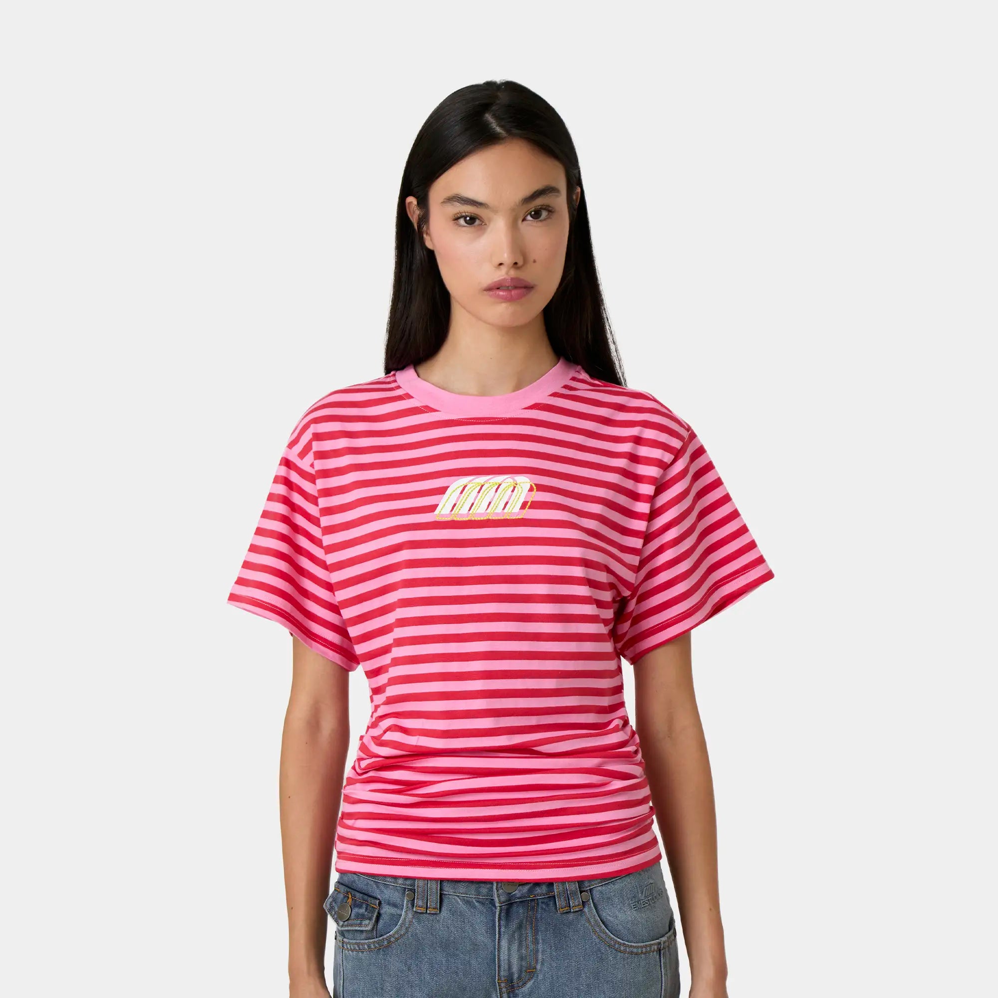 Medin Fucsia Striped Tee Woman T-Shirts Eme Studios