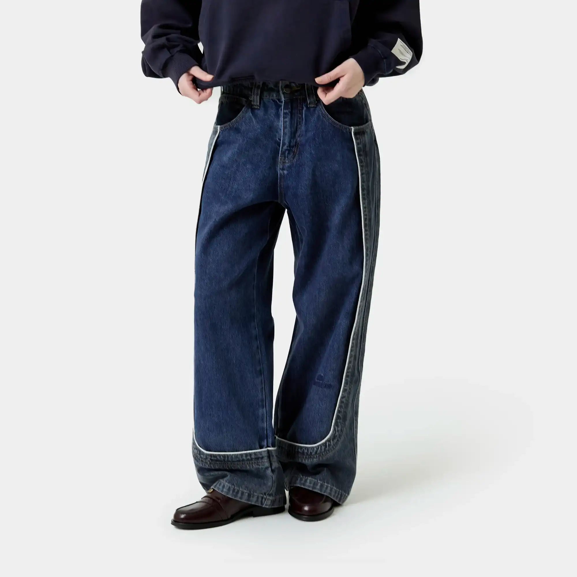 Dual Dark Blue Pants Pants Eme Studios