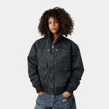 Sess Navy Leather Jacket Outerwear Eme Studios