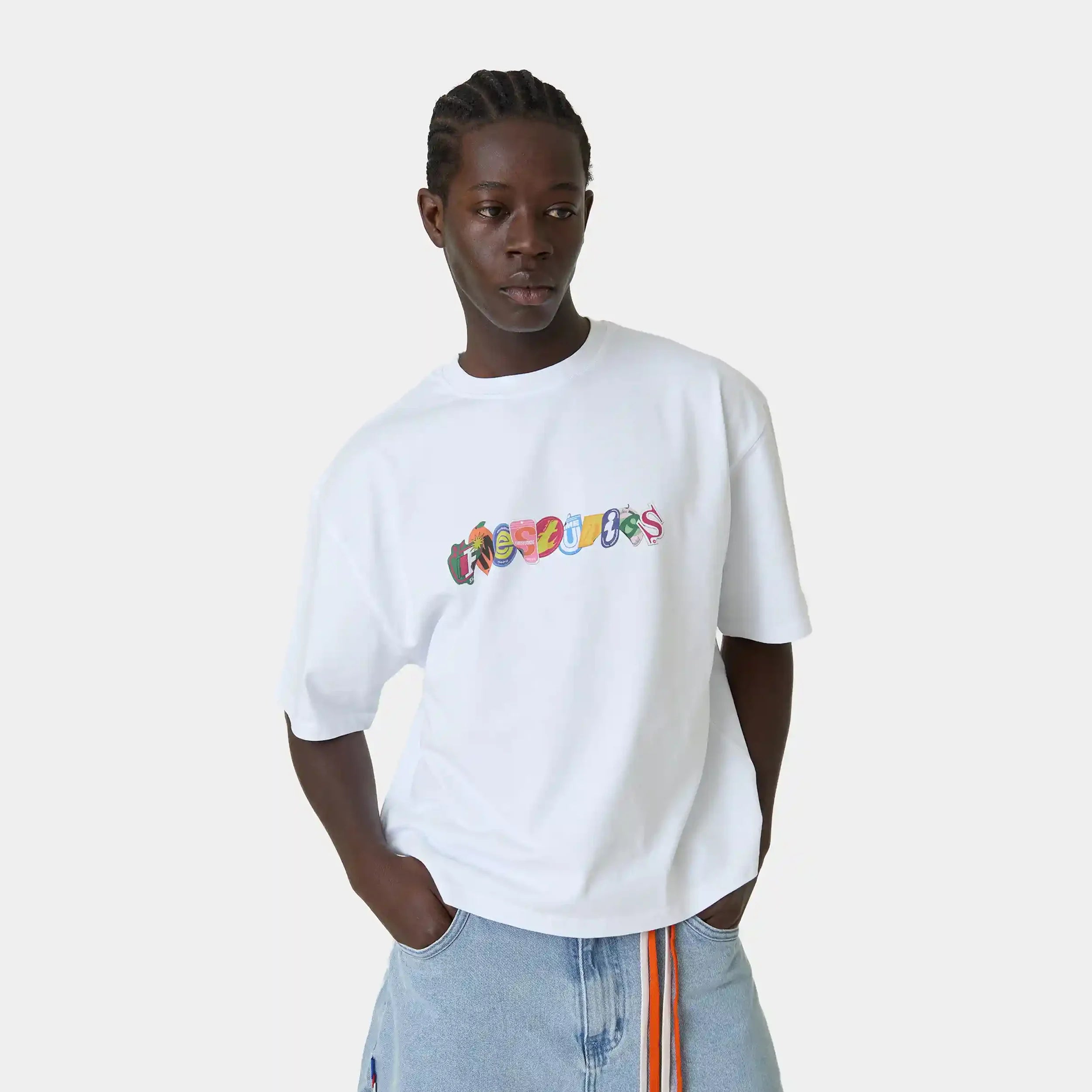 Stickers White Oversized Tee T-shirts Eme Studios
