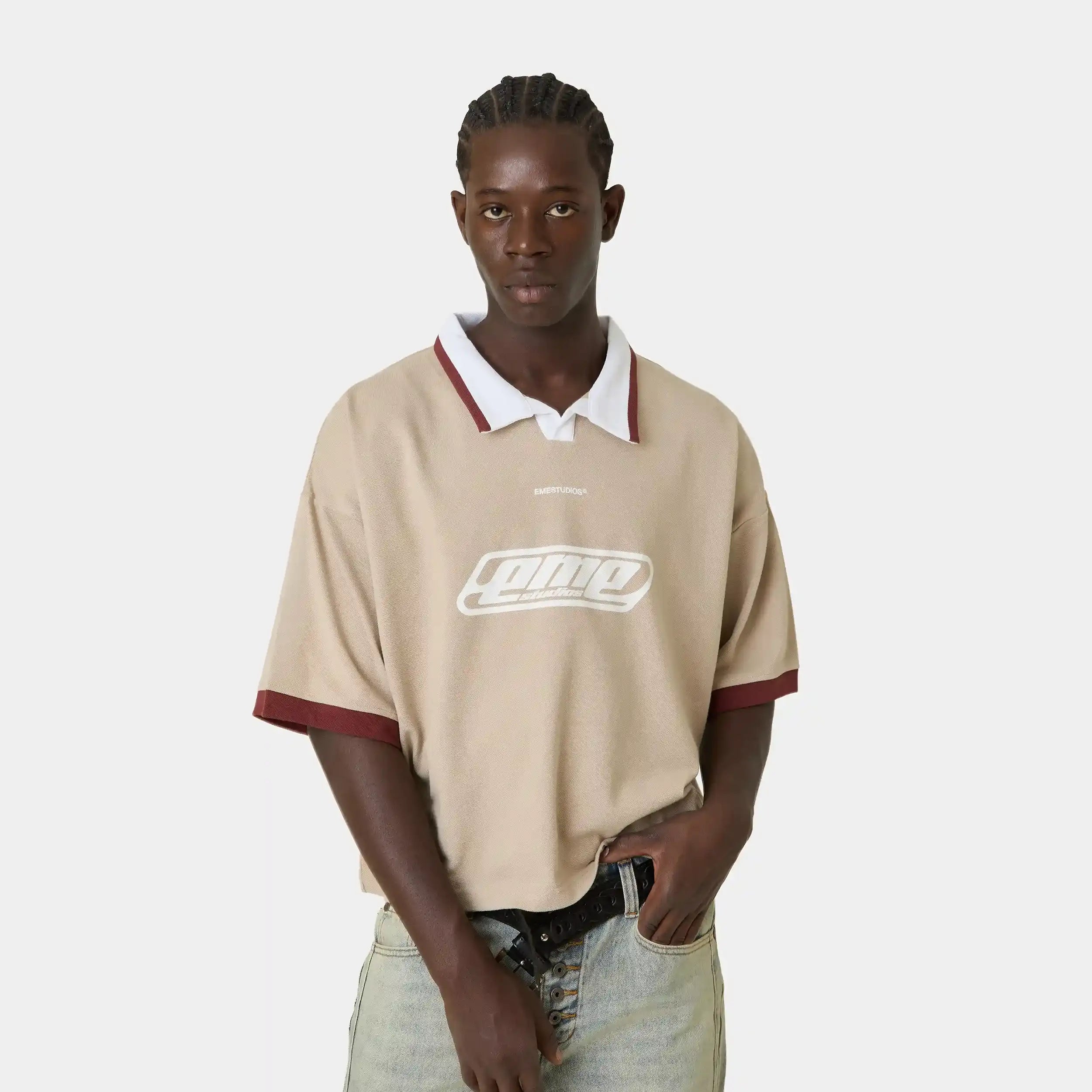 DKT Taupe Short Polo T-shirts Eme Studios