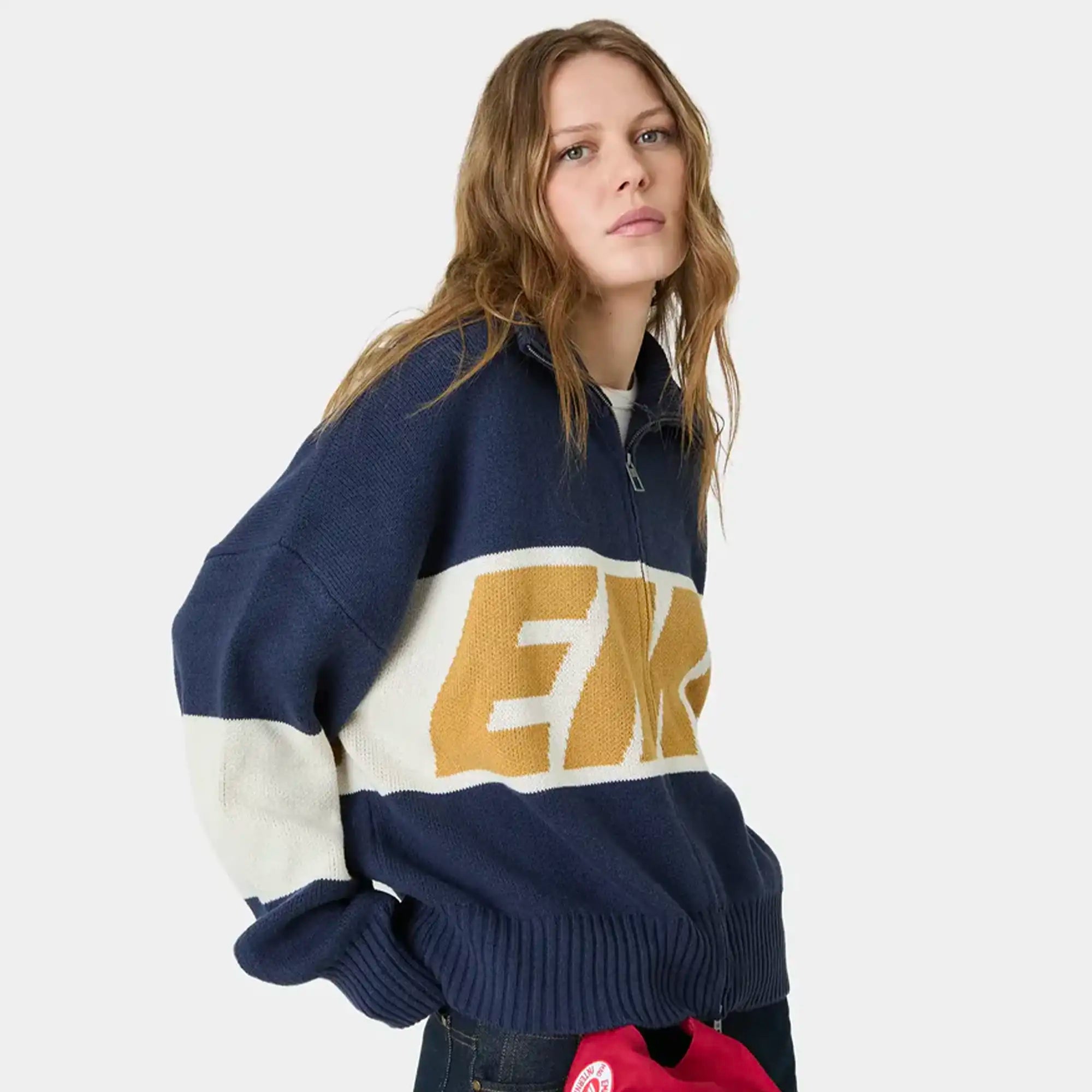Thrill Mustard Zipper Knit Knitwear eme