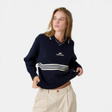 Pivot Navy Knit Polo Knitwear Eme Studios