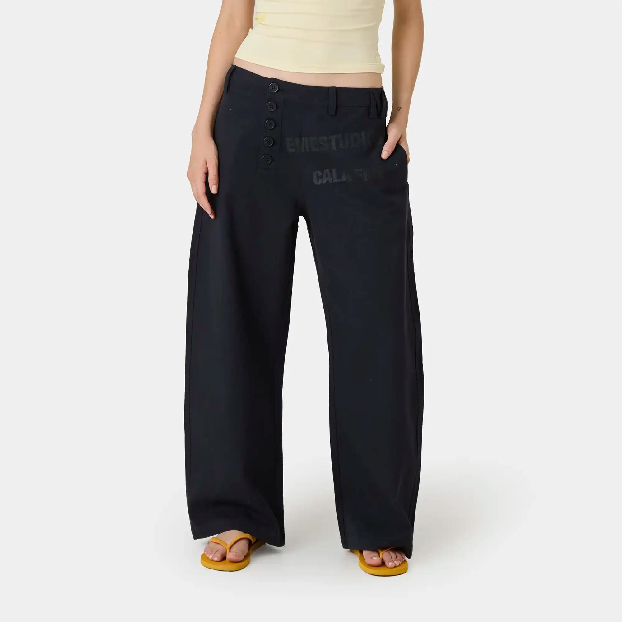 Mat Navy Balloon Linen Pants Pants Eme Studios