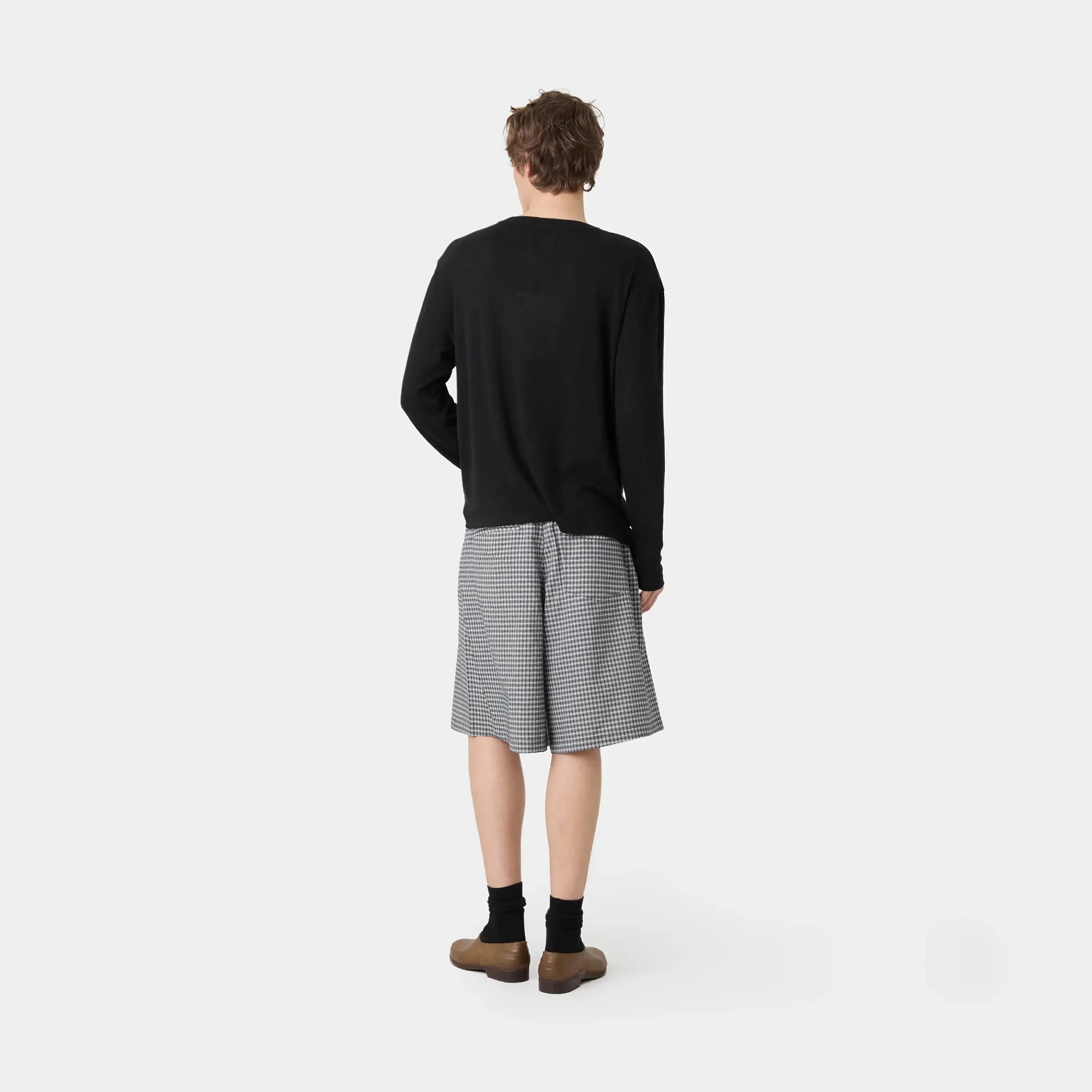 Russel Navy Squared Formal Shorts Shorts Eme Studios