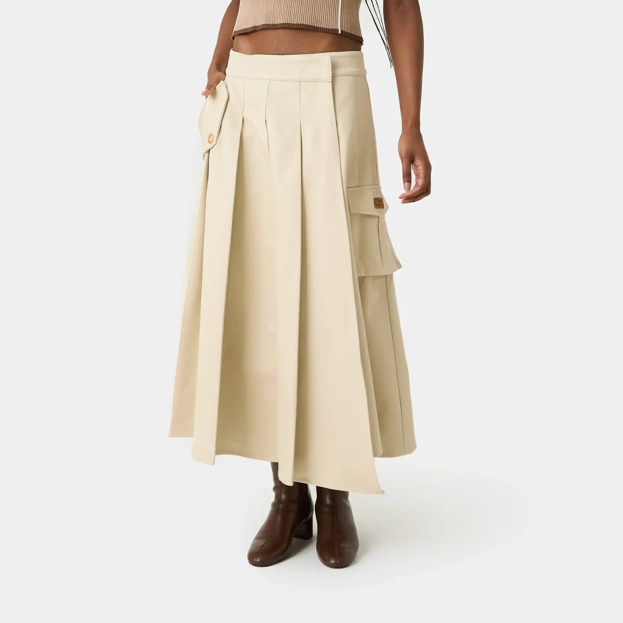 Gadget Light Camel Skirt Woman Pants Eme Studios