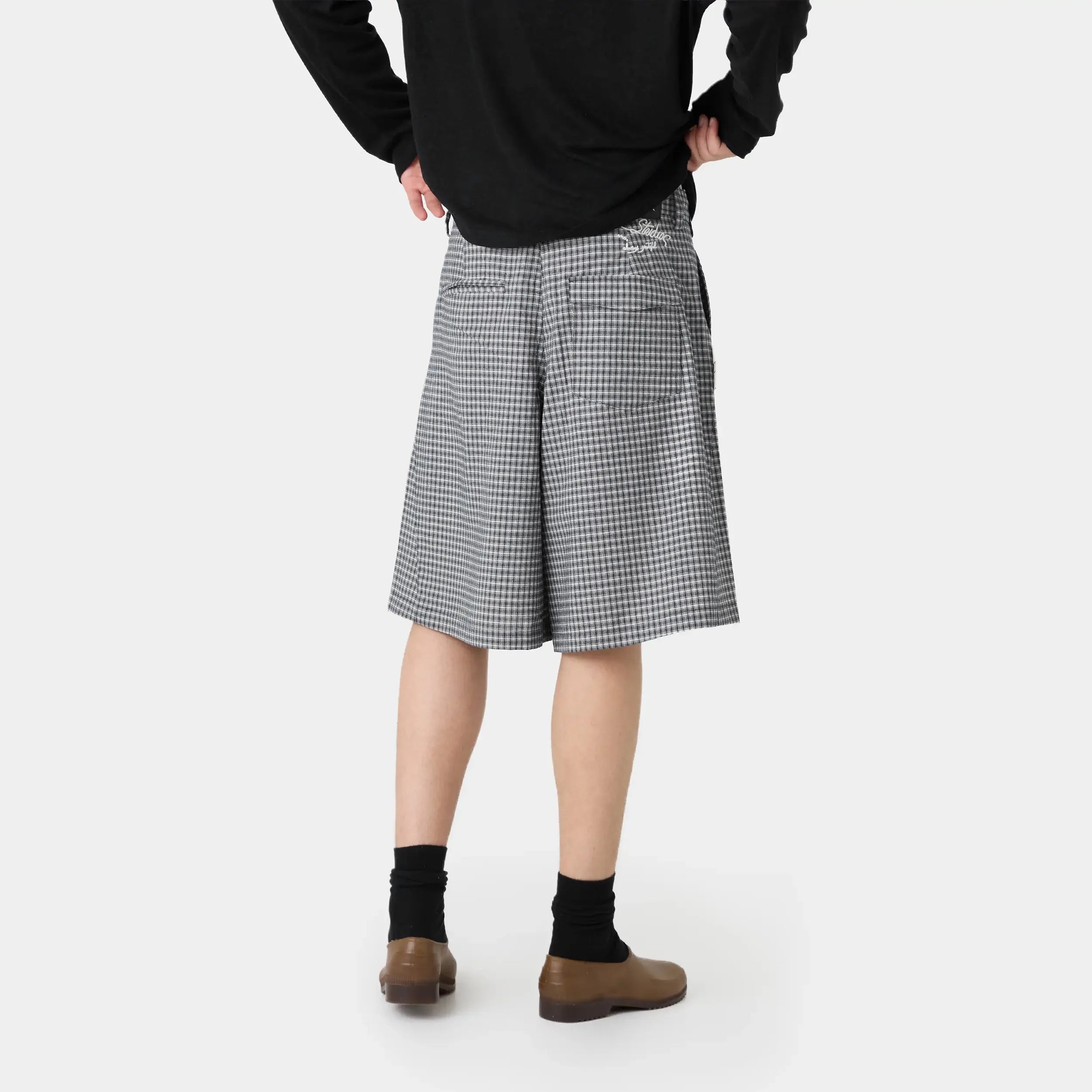 Russel Navy Squared Formal Shorts Shorts Eme Studios