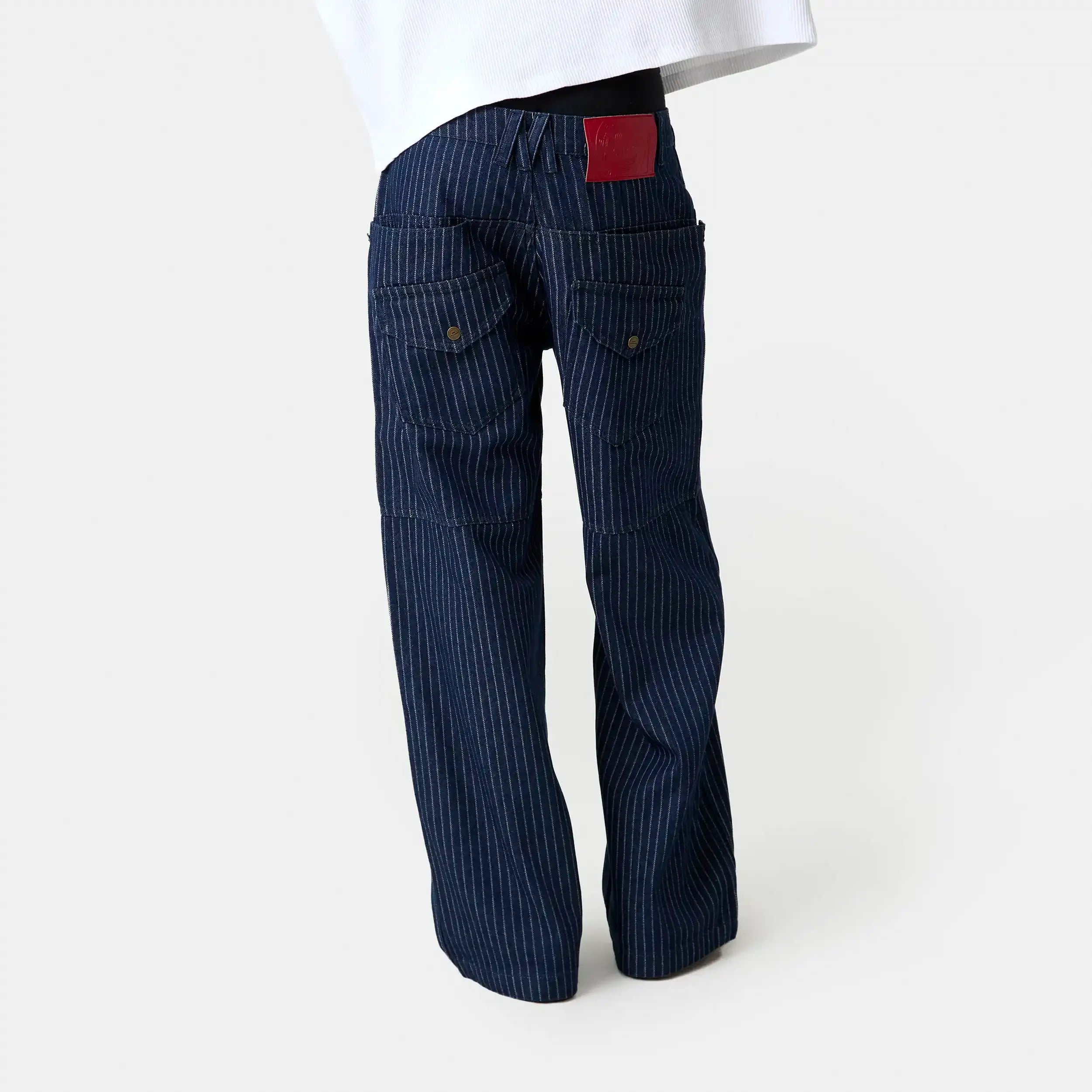 Trip Navy Denim Pants Pants Eme Studios