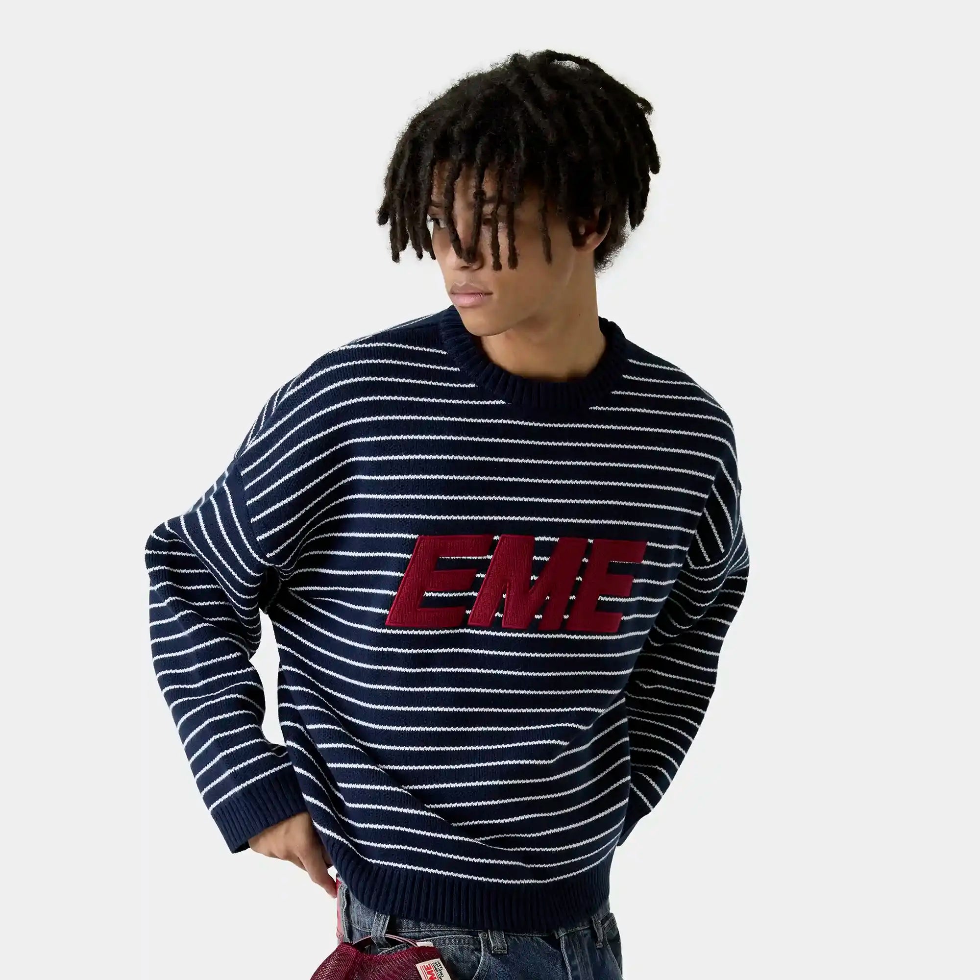 Pinstripe Night Sky Knit Sweater Knitwear Eme Studios