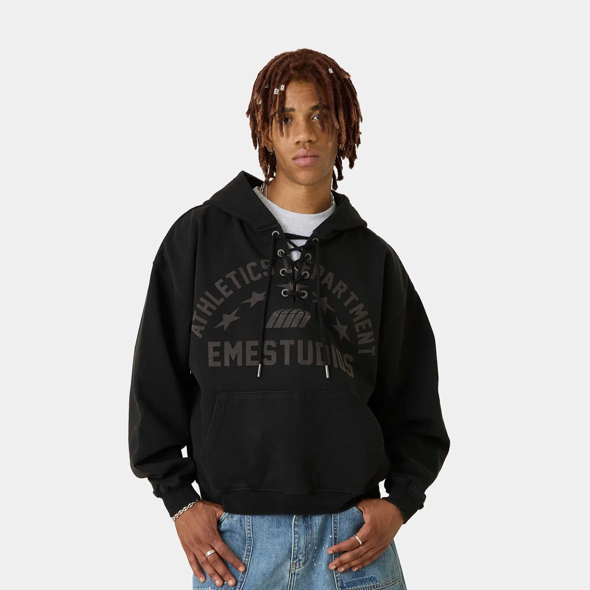 Cord Black Oversized Hoodie Hoodies Eme Studios