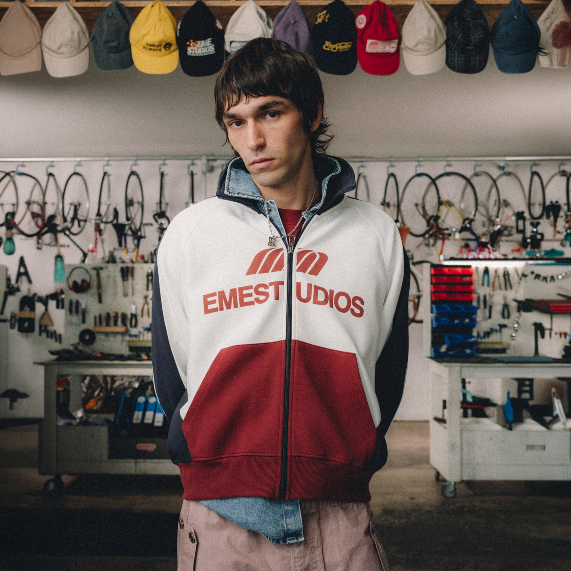 Forus Navy Track Full Zip Sweatshirts Eme Studios