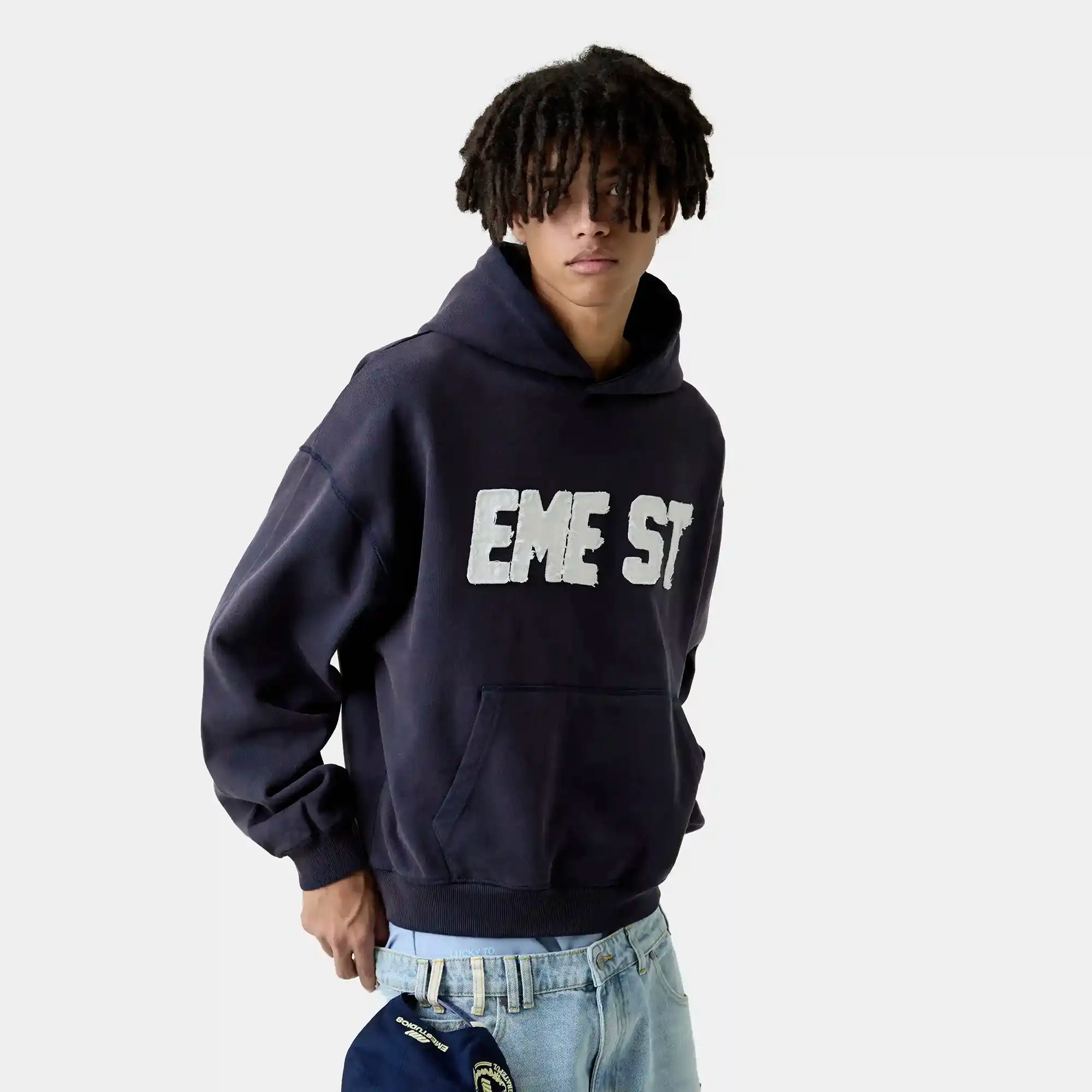 Class 3A Navy Oversized Hoodie Hoodies Eme Studios