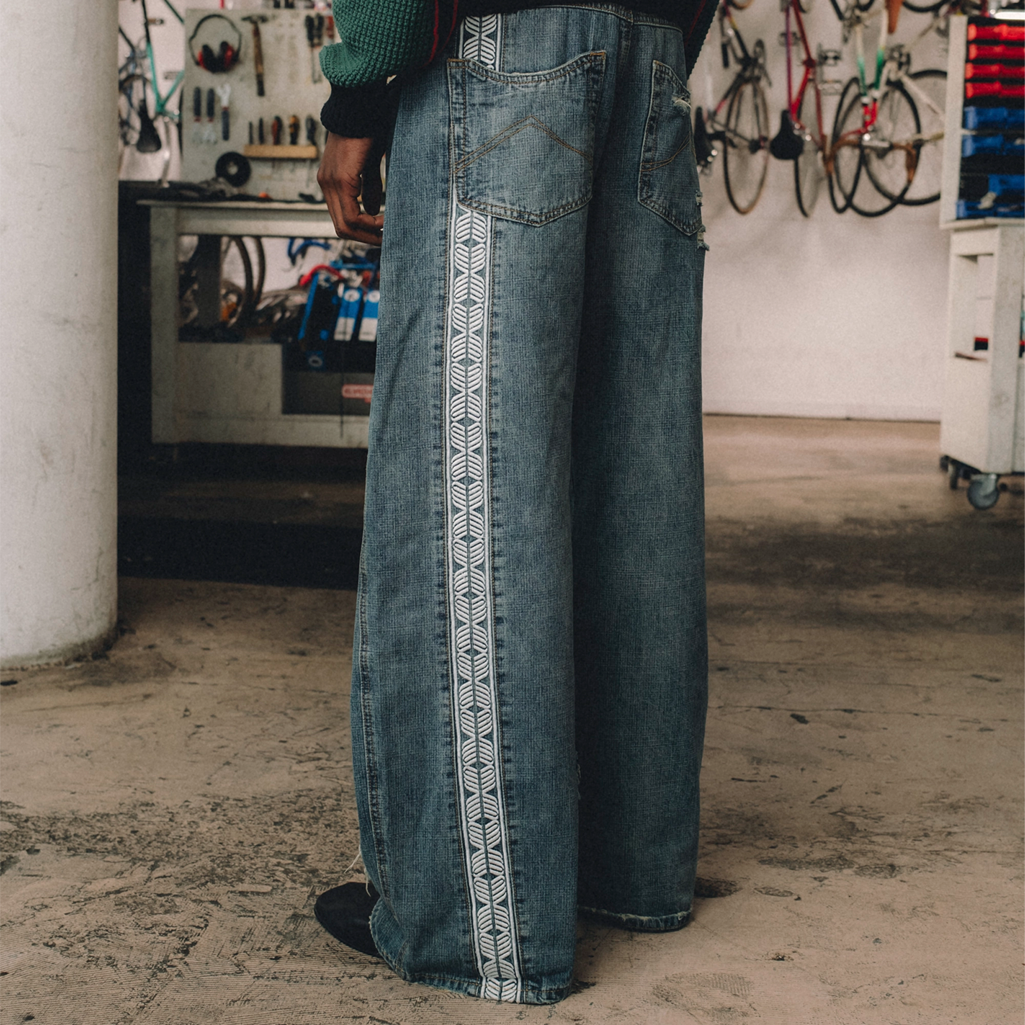 Morgan Blue Balloon Denim Pants Pants Eme Studios