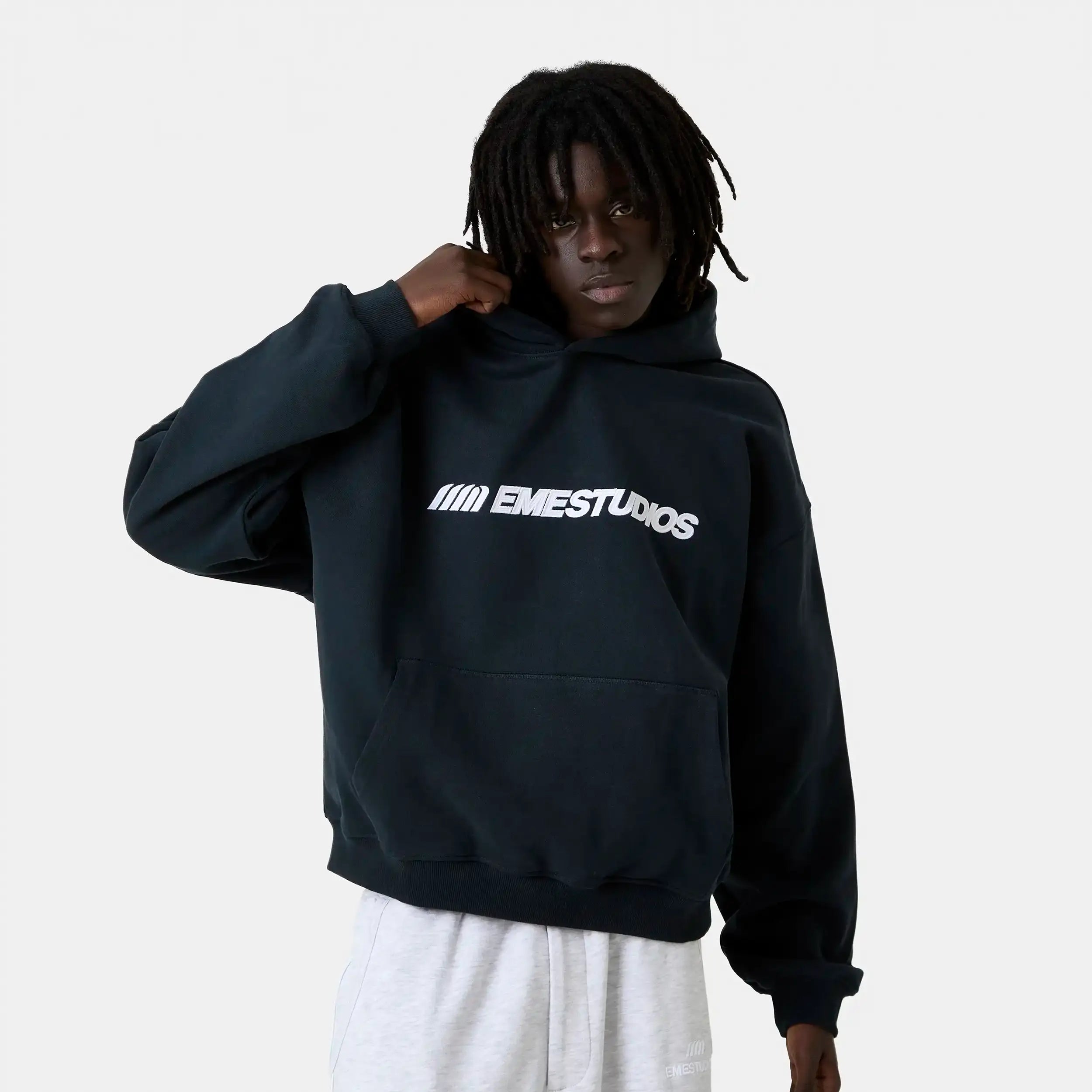 Metro Navy Oversized Hoodie Hoodies Eme Studios