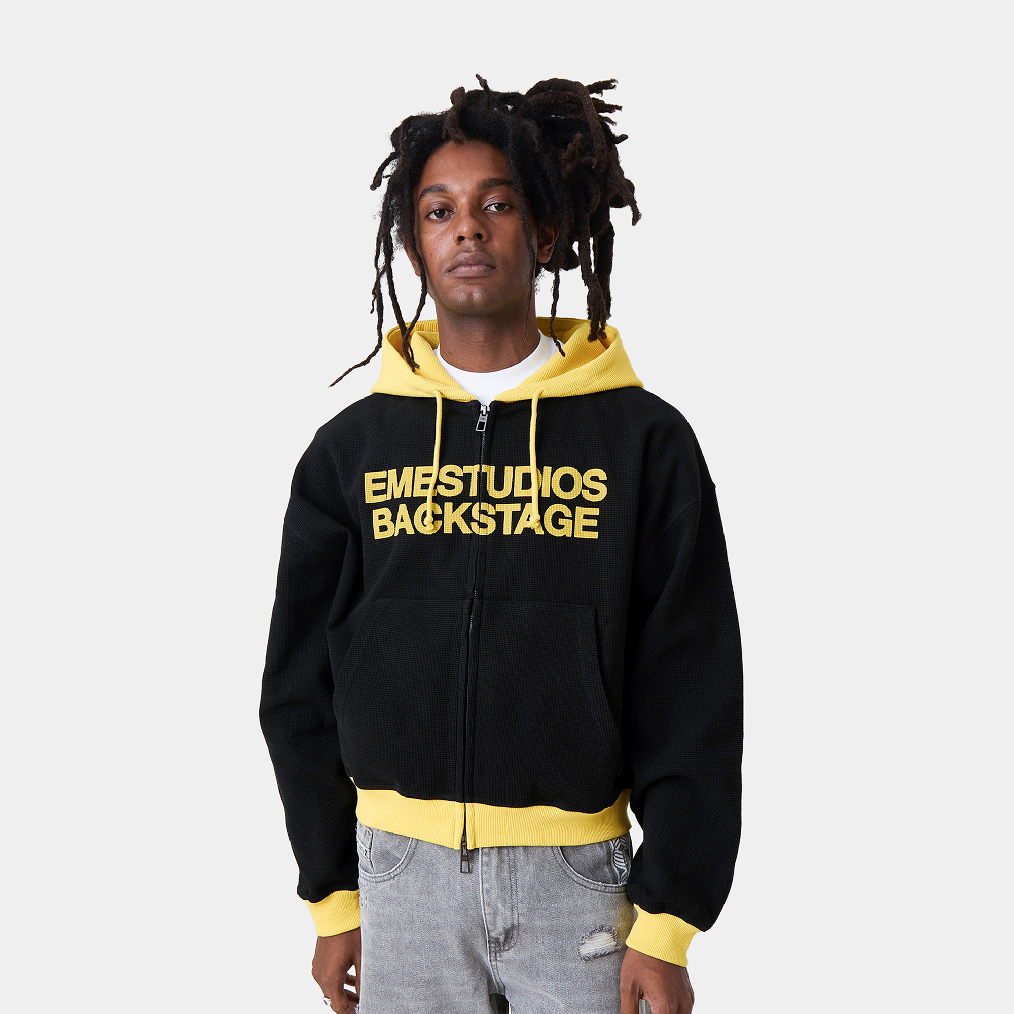 Backstage Shadow Waffle Full Zip Hoodies Eme Studios