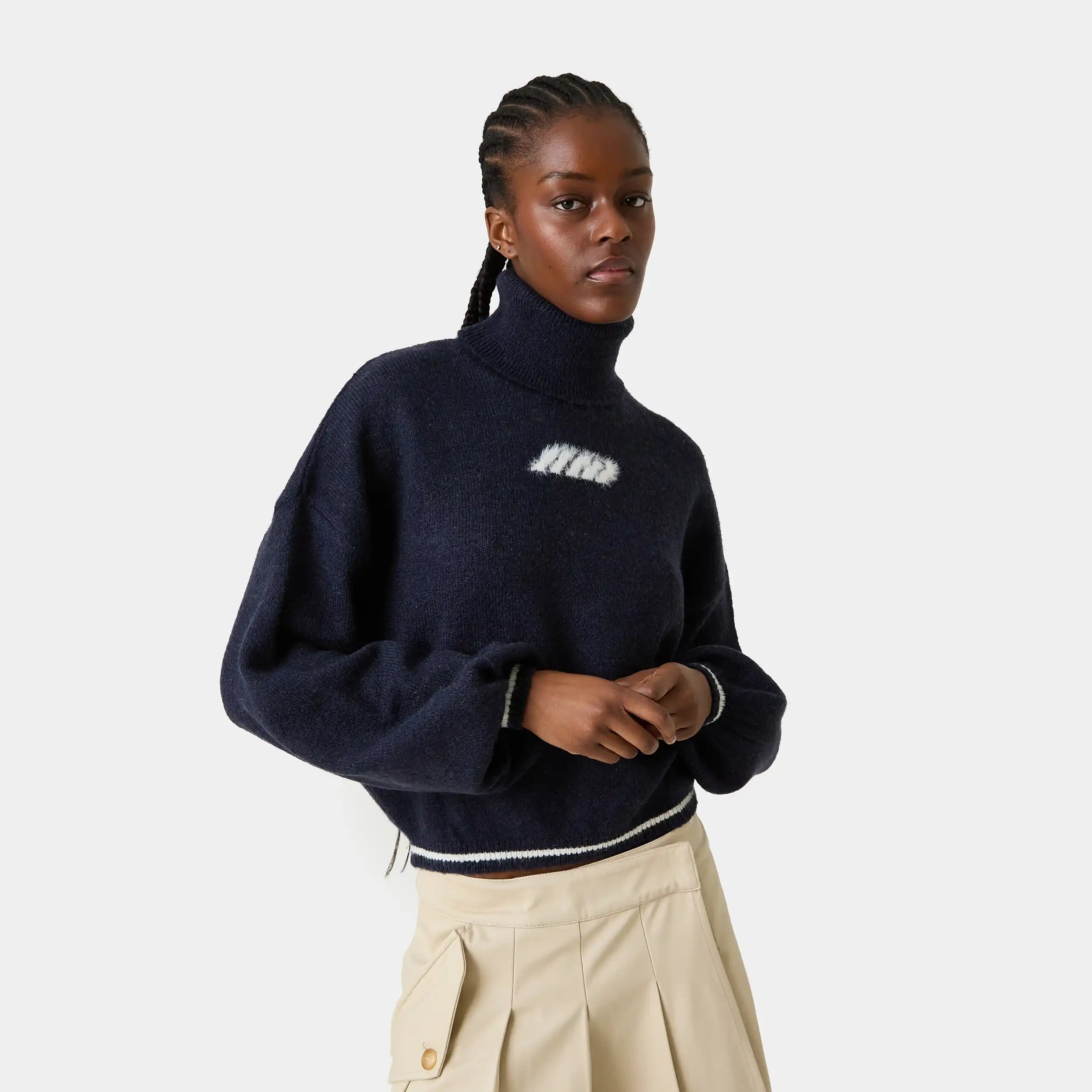 Gummy Navy Turtleneck Knit Woman Knitwear Eme Studios