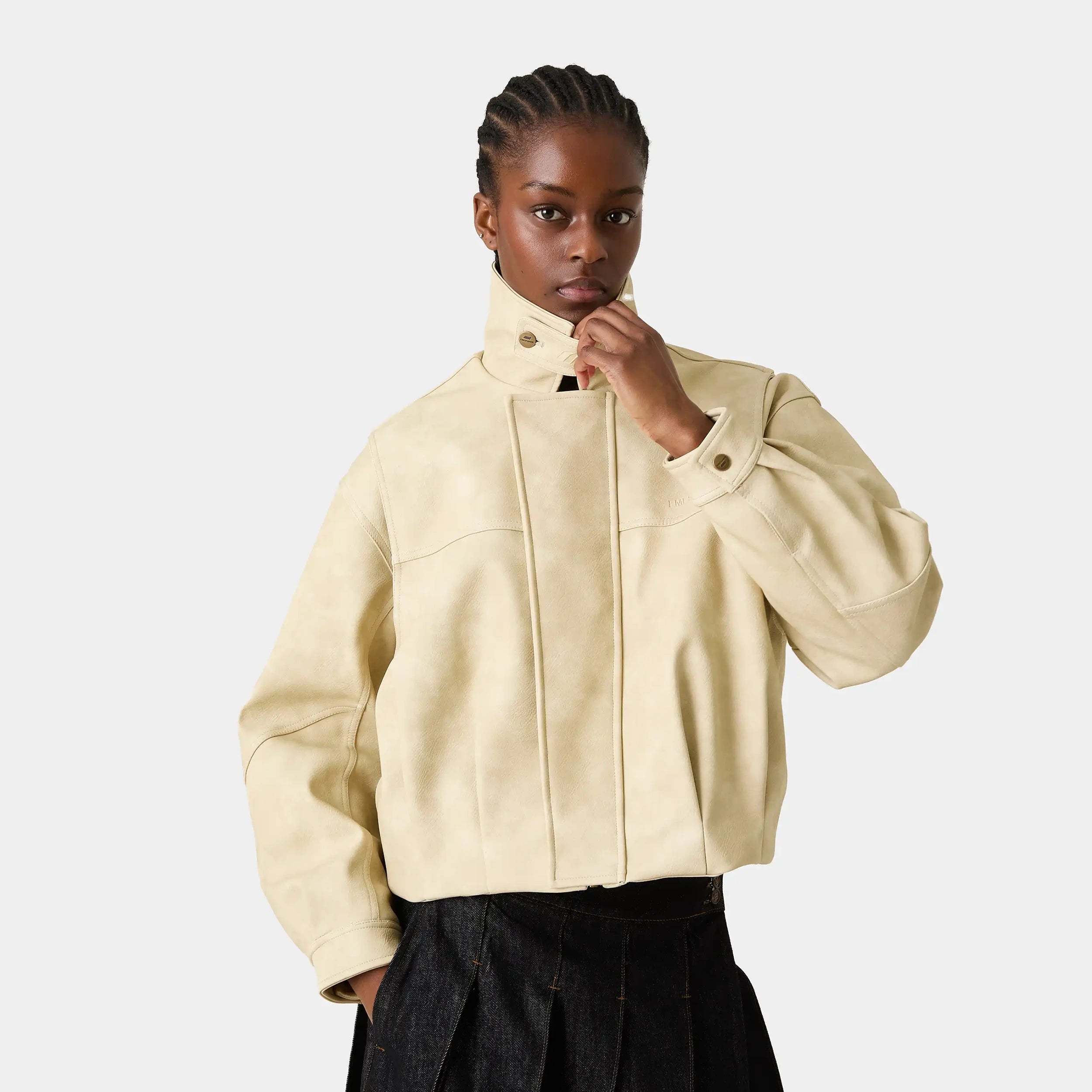Romu Off Sand Coat Woman Outerwear Eme Studios