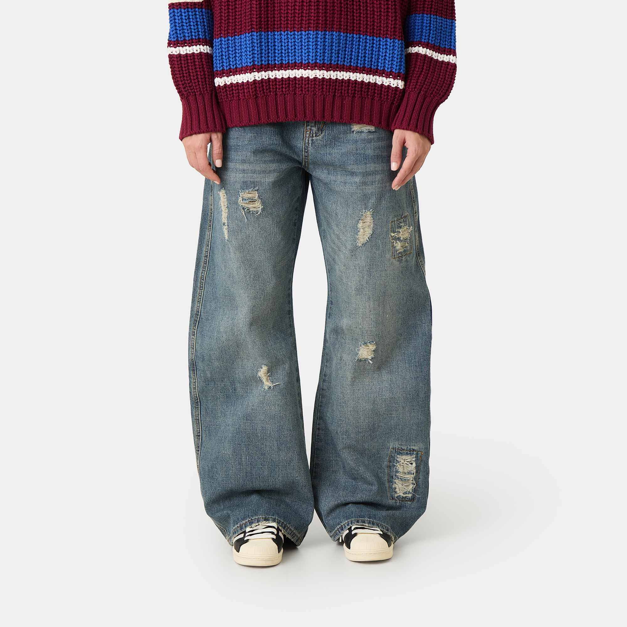 Morgan Blue Balloon Denim Pants Pants Eme Studios