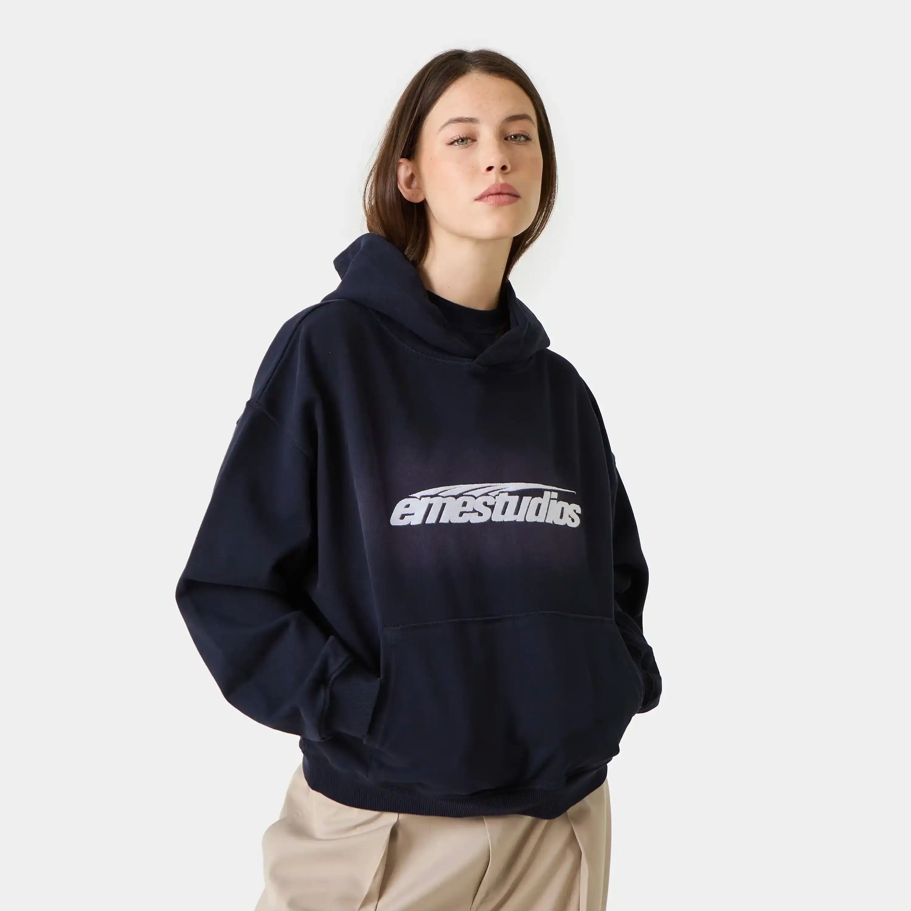 Inteal Navy Oversized Hoodie Hoodies Eme Studios