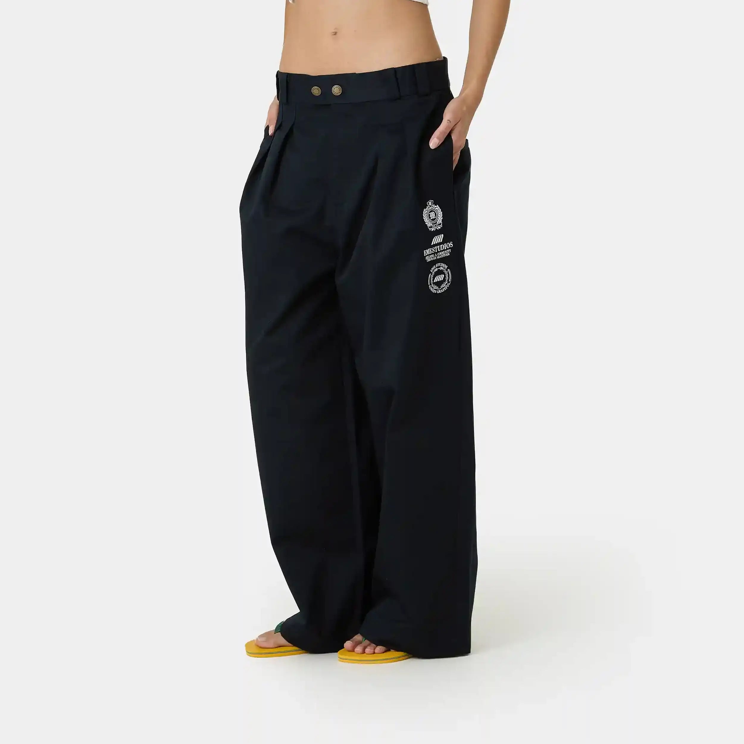 Heritage Navy Tailored Pants Pants Eme Studios