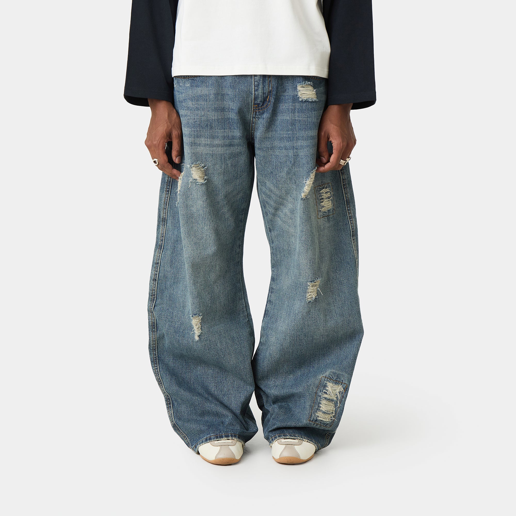 Morgan Blue Balloon Denim Pants Pants Eme Studios