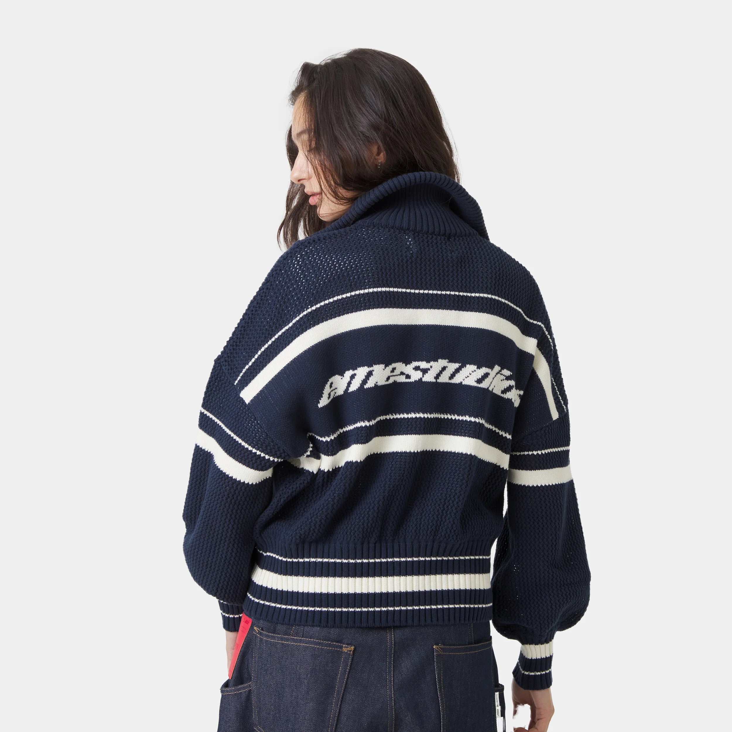 Unit Navy Zipper Knit Knitwear Eme Studios